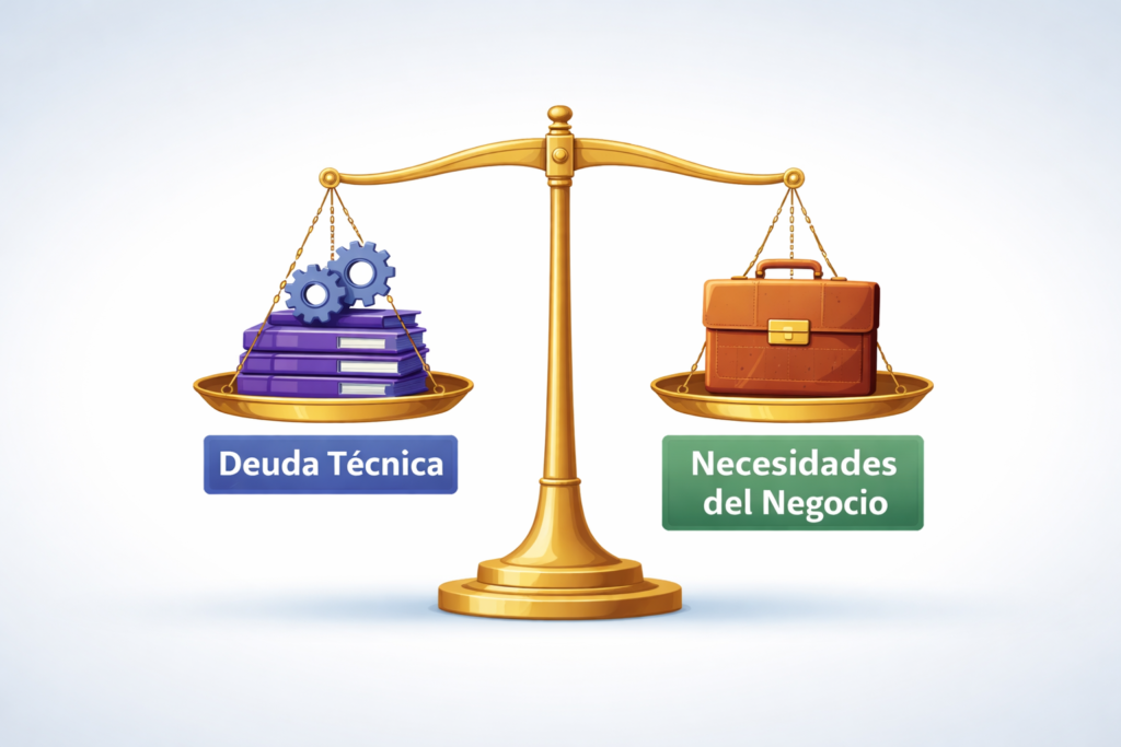 deuda técnica vs necesidades del negocio